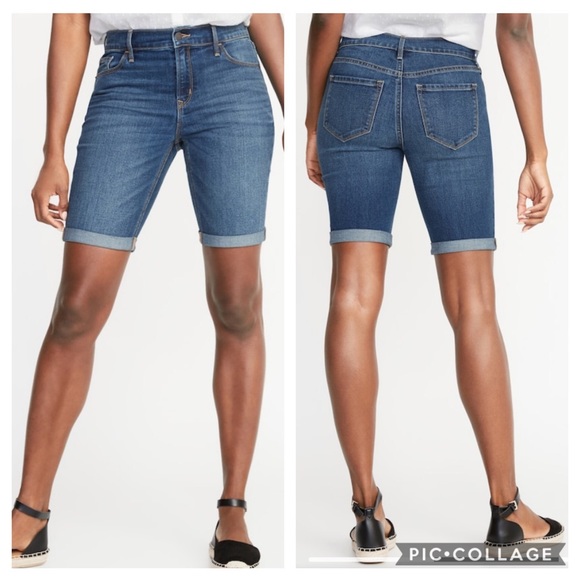 old navy denim bermuda shorts
